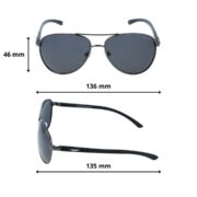 Okulary przeciwsłoneczne męskie z polaryzacją czarne pilotki - PolarZONE 79-3 - obrazek 4