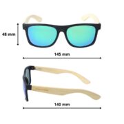 Okulary przeciwsłoneczne z polaryzacją zielone lustrzane nerdy drewniane - PolarZONE 851-11 - obrazek 4