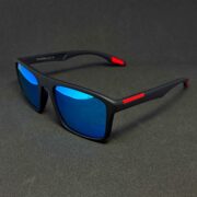 Okulary przeciwsłoneczne z polaryzacją niebieskie lustrzane nerdy