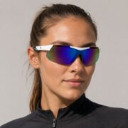 Okulary rowerowe do biegania sportowe przeciwsłoneczne z polaryzacją zielone lustrzane - PolarZONE 448-11 - obrazek 2