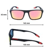 Okulary przeciwsłoneczne z polaryzacją czerwone lustrzne nerdy - PolarZONE 855-8 - obrazek 4