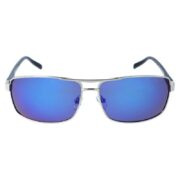Okulary przeciwsłoneczne męskie z polaryzacją niebieskie lustrzane pilotki prostokątne - PolarZONE 95-10 - obrazek 2