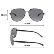 Okulary przeciwsłoneczne męskie z polaryzacją czarne pilotki - PolarZONE 51-3 - obrazek 5