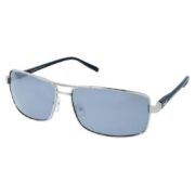 Okulary przeciwsłoneczne męskie z polaryzacją srebrne lustrzane pilotki prostokątne - PolarZONE 95-4