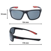 Bardzo duże okulary przeciwsłoneczne męskie z polaryzacją czarne - PolarZONE 446-8 - obrazek 4