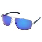 Okulary przeciwsłoneczne męskie z polaryzacją niebieskie lustrzane prostokątne - PolarZONE 14a-10