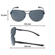 Okulary przeciwsłoneczne męskie z polaryzacją czarne pilotki - PolarZONE 73-1 - obrazek 4