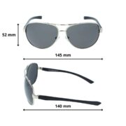 Okulary przeciwsłoneczne męskie z polaryzacją czarne pilotki - PolarZONE 73-4 - obrazek 4