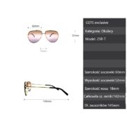 Okulary przeciwsłoneczne damskie z filtrem UV różowe pilotki - COTE exclusive 250-7 - obrazek 6