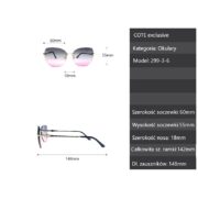 Okulary przeciwsłoneczne damskie z filtrem UV kocie szaro-różowe - COTE exclusive 299-3-6 - obrazek 6