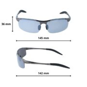 Okulary przeciwsłoneczne męskie z polaryzacją srebrne lustrzane - PolarZONE 104-4 - obrazek 4