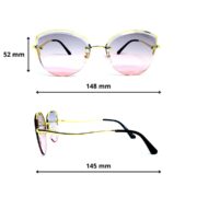 Okulary przeciwsłoneczne damskie z filtrem UV kocie szaro-różowe - COTE exclusive 293-3-6 - obrazek 5