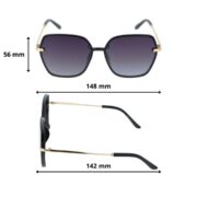 Okulary przeciwsłoneczne damskie z polaryzacją czarne muchy - PolarZONE 866-1 - obrazek 4