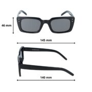Okulary przeciwsłoneczne damskie z polaryzacją czarne prostokątne - PolarZONE 899-1 - obrazek 4
