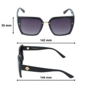 Okulary przeciwsłoneczne damskie z polaryzacją kocie czarne - PolarZONE 902-1 - obrazek 4
