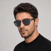 Okulary przeciwsłoneczne męskie z polaryzacją czarne - PolarZONE 120-4 - obrazek 2