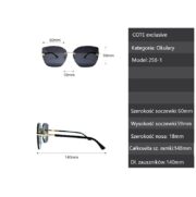 Okulary przeciwsłoneczne damskie z filtrem UV kocie czarne - COTE exclusive 258-1 - obrazek 6