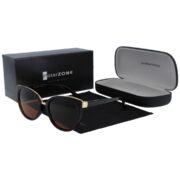 Okulary przeciwsłoneczne damskie z polaryzacją kocie brązowe - PolarZONE 818-2 - obrazek 3