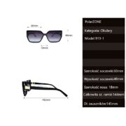 Okulary przeciwsłoneczne damskie z polaryzacją kocie czarne - PolarZONE 919-1 - obrazek 6