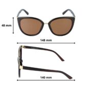 Okulary przeciwsłoneczne damskie z polaryzacją kocie brązowe - PolarZONE 818-2 - obrazek 5