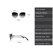 Okulary przeciwsłoneczne damskie z filtrem UV kocie czarne - COTE exclusive 299-3 - obrazek 6