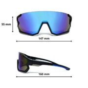Okulary rowerowe do biegania sportowe przeciwsłoneczne z polaryzacją niebieskie lustrzane - PolarZONE 453-10 - obrazek 4