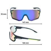 Okulary rowerowe do biegania sportowe przeciwsłoneczne z polaryzacją zielone lustrzane - PolarZONE 453-11 - obrazek 4