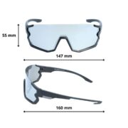 Okulary rowerowe do biegania sportowe przeciwsłoneczne z polaryzacją srebrne lustrzane - PolarZONE 453-4 - obrazek 4