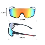 Okulary rowerowe do biegania sportowe przeciwsłoneczne z polaryzacją czerwone lustrzane - PolarZONE 453-8 - obrazek 4