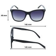 Okulary przeciwsłoneczne damskie z polaryzacją czarne nerdy - PolarZONE 948-1 - obrazek 4