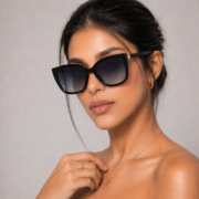 Okulary przeciwsłoneczne damskie z polaryzacją kocie czarne - PolarZONE 861-1 - obrazek 2