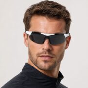 Okulary rowerowe do biegania sportowe przeciwsłoneczne z polaryzacją czarne - PolarZONE 449-5 - obrazek 2