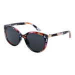 Okulary przeciwsłoneczne damskie z polaryzacją kocie czarne kwiatowe - PolarZONE 815-13