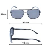 Okulary przeciwsłoneczne męskie z polaryzacją czarne pilotki prostokątne - PolarZONE 110-1 - obrazek 4
