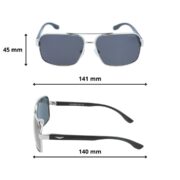 Okulary przeciwsłoneczne męskie z polaryzacją czarne pilotki prostokątne - PolarZONE 110-4 - obrazek 4