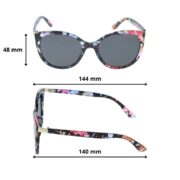 Okulary przeciwsłoneczne damskie z polaryzacją kocie czarne kwiatowe - PolarZONE 815-13 - obrazek 5