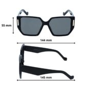 Okulary przeciwsłoneczne damskie z polaryzacją czarne duże - PolarZONE 954-1 - obrazek 5