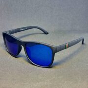 Okulary przeciwsłoneczne z polaryzacją niebieskie lustrzane nerdy