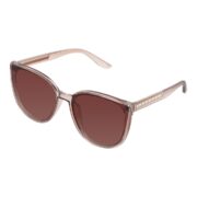 Okulary przeciwsłoneczne damskie z polaryzacją brązowe kocie oczy