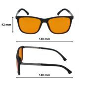 Pomarańczowe okulary blokujące niebieskie światło przed snem - PZ-760B-1M - obrazek 4