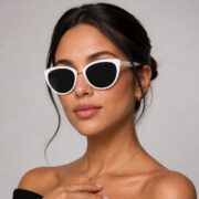 Okulary przeciwsłoneczne damskie z polaryzacją czarne kocie oczy - PZ-818-5 - obrazek 2