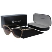 Okulary przeciwsłoneczne damskie z polaryzacją brązowe kocie oczy - PZ-720-15 - obrazek 3