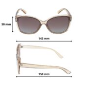 Okulary przeciwsłoneczne damskie z polaryzacją brązowe kocie oczy - PZ-904-15 - obrazek 5