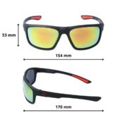 Bardzo duże okulary przeciwsłoneczne męskie z polaryzacją czerwone lustrzane - PZ 452-8 - obrazek 4