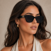 Okulary przeciwsłoneczne damskie z polaryzacją kocie czarne - PZ 1049-1 - obrazek 2