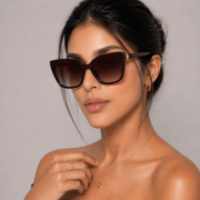 Okulary przeciwsłoneczne damskie z polaryzacją kocie brązowe - PZ 861-2 - obrazek 2