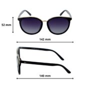 Okulary przeciwsłoneczne damskie z polaryzacją czarne lenonki - PZ-727-1 - obrazek 4