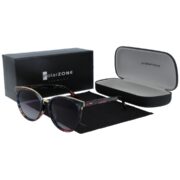 Okulary przeciwsłoneczne damskie z polaryzacją czarne kwiatowe lenonki - PZ-727A - obrazek 3