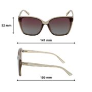 Okulary przeciwsłoneczne damskie z polaryzacją kocie brązowe - PZ 861-15 - obrazek 4