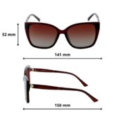 Okulary przeciwsłoneczne damskie z polaryzacją kocie brązowe - PZ 861-2 - obrazek 4
